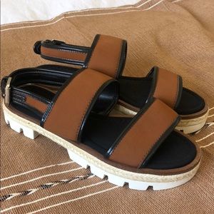 Mango flatform espadrille sandals size 36